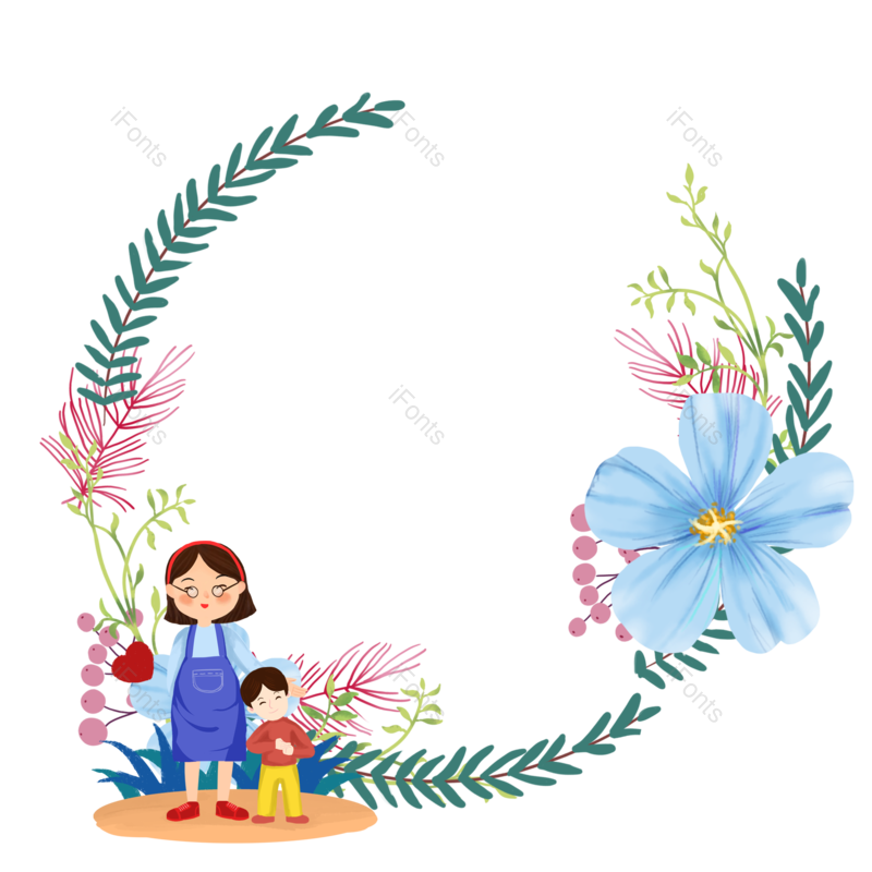 边框图片,母亲节元素,唯美边框PNG,鲜花免抠素材
